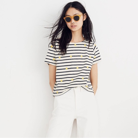 Madewell Tops - Madewell Embroidered Sun Setlist Boxy Top in Stripe